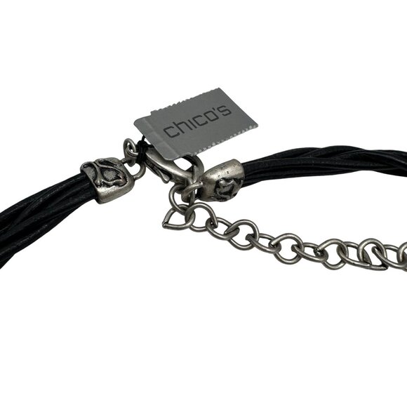 Chico's Necklace NWT Jewlery Statement 19" Adjustable Braided Cord Circles - Picture 7 of 8
